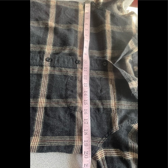 Amnesia Grey & Tan Plaid Flannel Shirt Size Small - Picture 6 of 8